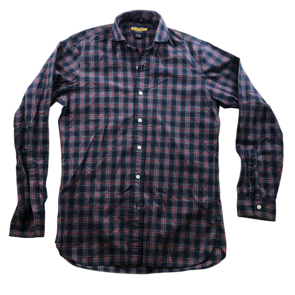Vintage Rugby Ralph Lauren Men's Shirt Small Long Sleeve Plaid Button Up Classic